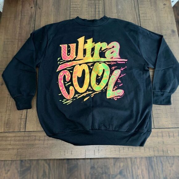 VINTAGE Shirt 40 Large Ultra Cool Sky Lite Puffy Print Lightweight Crewneck 90s - Picture 1 of 4